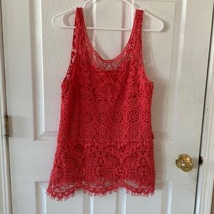NWT coral bohemian tank top beautiful detail size XL